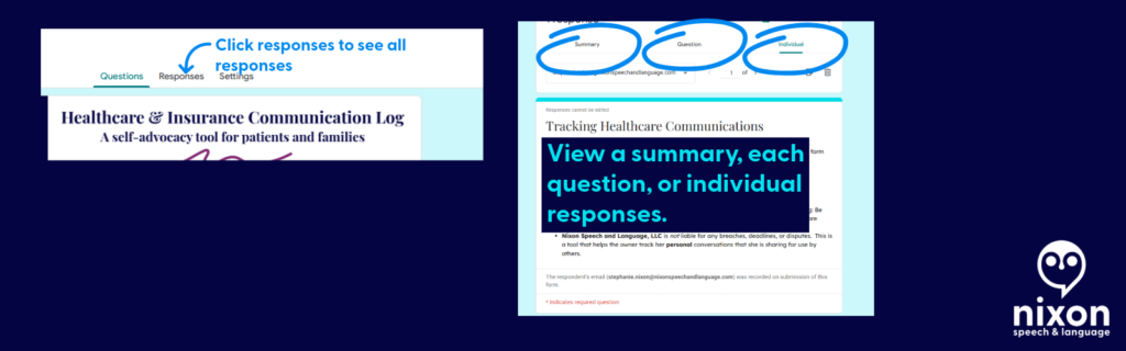 You can see all responses as well by clicking responses at the top.