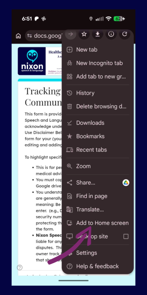 Make the fillable form an app on your phone