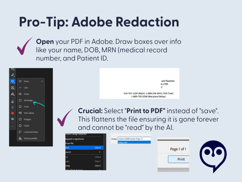 How to redact documents within Adobe