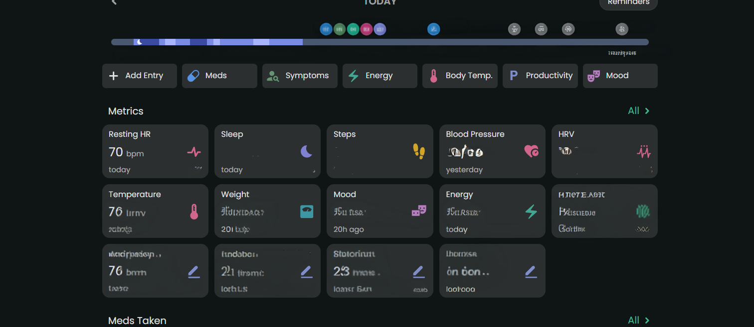 Image of Guava Health App from a desktop computer showing the dashboard